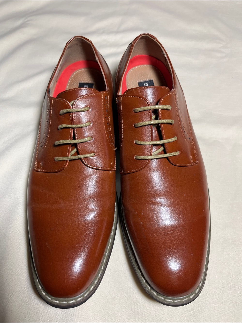 Bruno Marc Men's Sienna Leather Derby Shoes - Classic Lace-Up Oxford Style